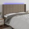 VidaXL LED Headboard Bedroom Furniture Double Bed Accessory Head of Bed Frame Interior Taupe 3124058