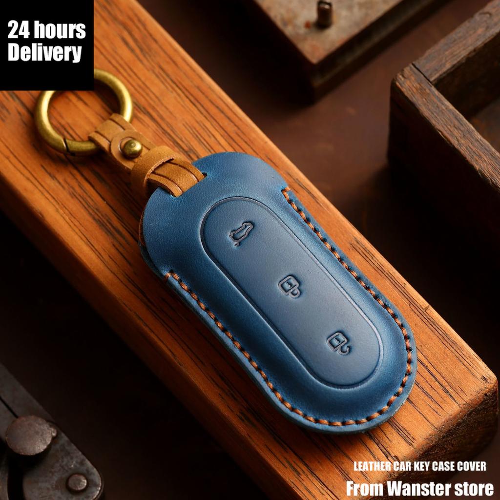 3 Bottons Luxury Leather Car Key Cover Case For Leading Ideal Li One Auto L9 L8 Lixiang   Accessories