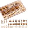114Pcs Various Style Drawing Thumb Tacks Decorative Cork Board Thumbtack Wood Push Pins  Office