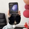 Applicable to Samsung ZFlip6 folding plush bow mobile phone case zflip5/4 portable lanyard anti-drop protective case
