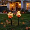 Outdoor Halloween Yard Decorations Solar Ghost Pumpkin Stake Light, LED Auto Light Sensor Garden Lamp, Waterproof Cute Lawn Ornament Decorative Ground