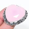 Natural Pink Chalcedony Gemstone 925 Sterling Silver Jewelry Ring Size 9 AR-16939