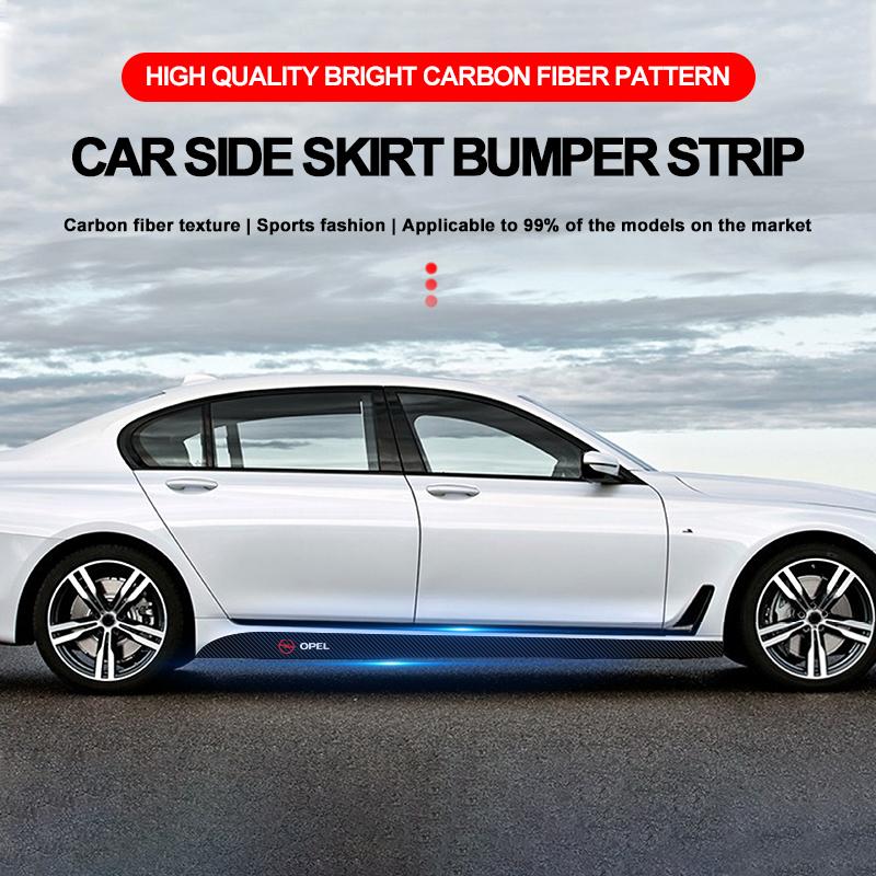 2 Stück Carbon Auto Tür Seitenschweller Streifen Aufkleber Kratzfest Nachrüstaufkleber Für Opel Astra j Insignia Astra g Corsa Zafira b Mokka Vivaro Meriva