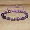 Amethyst Irregular Bead Bracelet – Gold Accent Adjustable Boho Jewelry, Calm Intuition Gift for Women