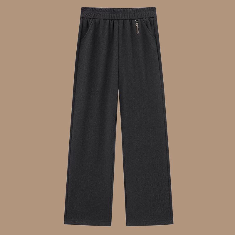 XUEXI Women's Elastic Waist Straight-Leg Casual Trousers