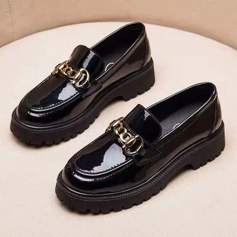 British Style with Skirt Small Leather Shoes Women's 2025 Autumn New Japanese Muffin Bottom Loafers Fashion Versatile Single Shoes