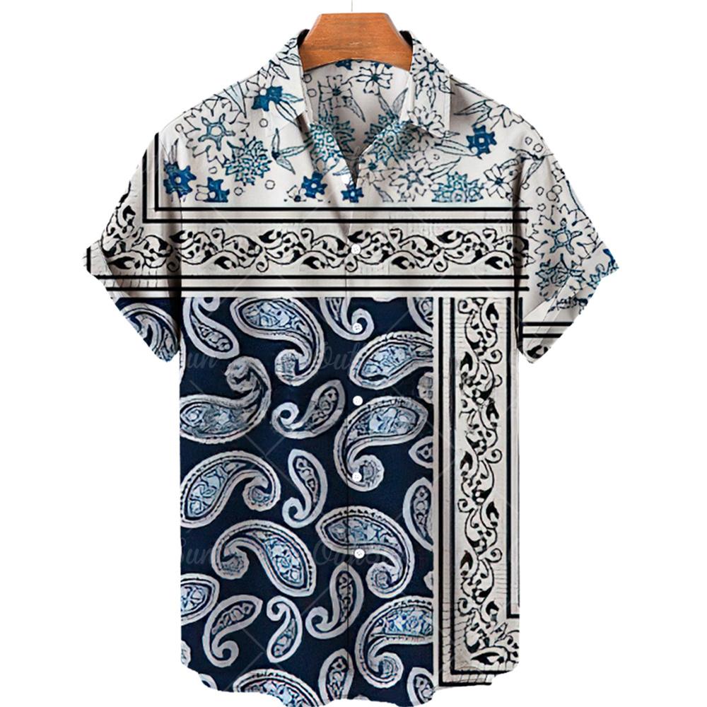 Fashion Short Sleeve Hawaiian Men's Shirts Summer Casual Tops Beach Party Vacation Shirts Outdoor Men's and Women's Shirt