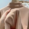 Women's Mock Neck Long Sleeve Top Loose Fit Commuter Undershirt Thick Fleece Thermal Base Layer
