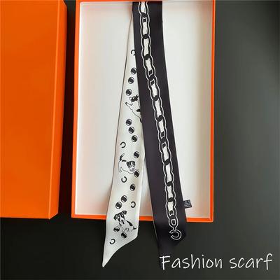 Korean Versatile Chain Tassel High Quality Mulberry Silk Twill Silk Ribbon Wrapping and Binding Bag Handle Ribbon Small Scarf