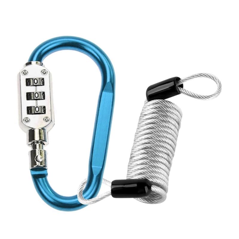 Padlocks for Luggage Aluminum Alloy Locks 3 Dial Digit Resettable Lock Carabiner