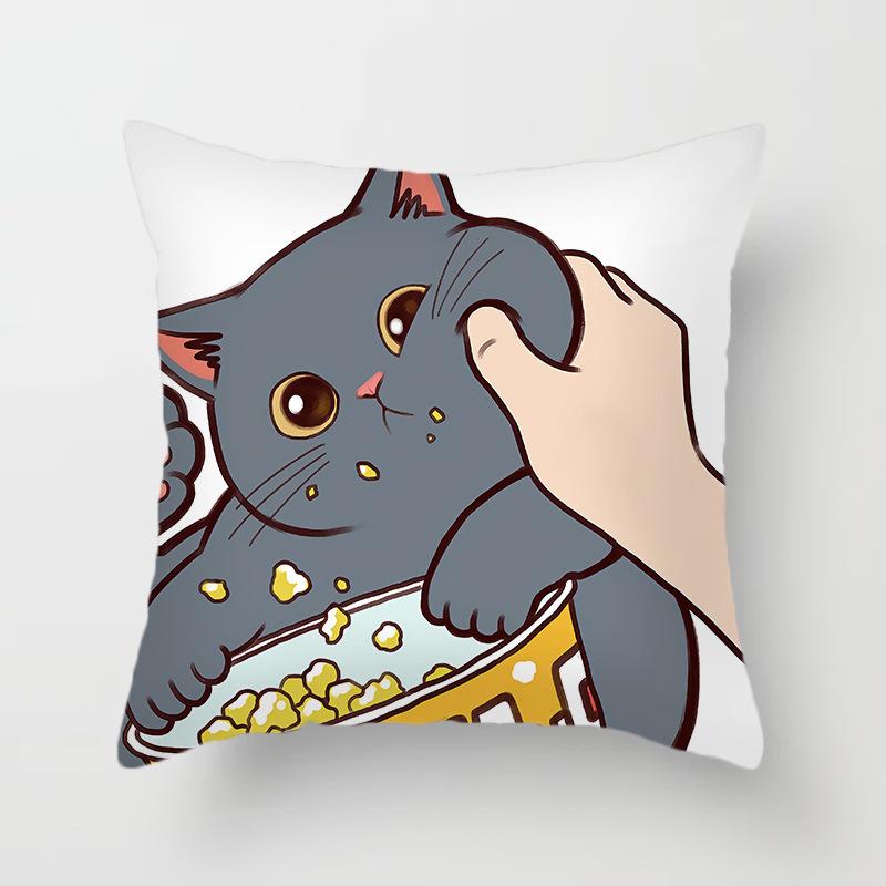 Funny Love Kiss Cute Cat Cushion Cover Cartoon Creative Naughty Cat Pillow Case Cover Home Textile Cat Pillow Covers Pillowcase