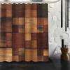 Aangepast Het oude hout, kleurrijk hout Douchegordijn Waterdicht Polyester Stof Aangepast Badkamergordijn Haken