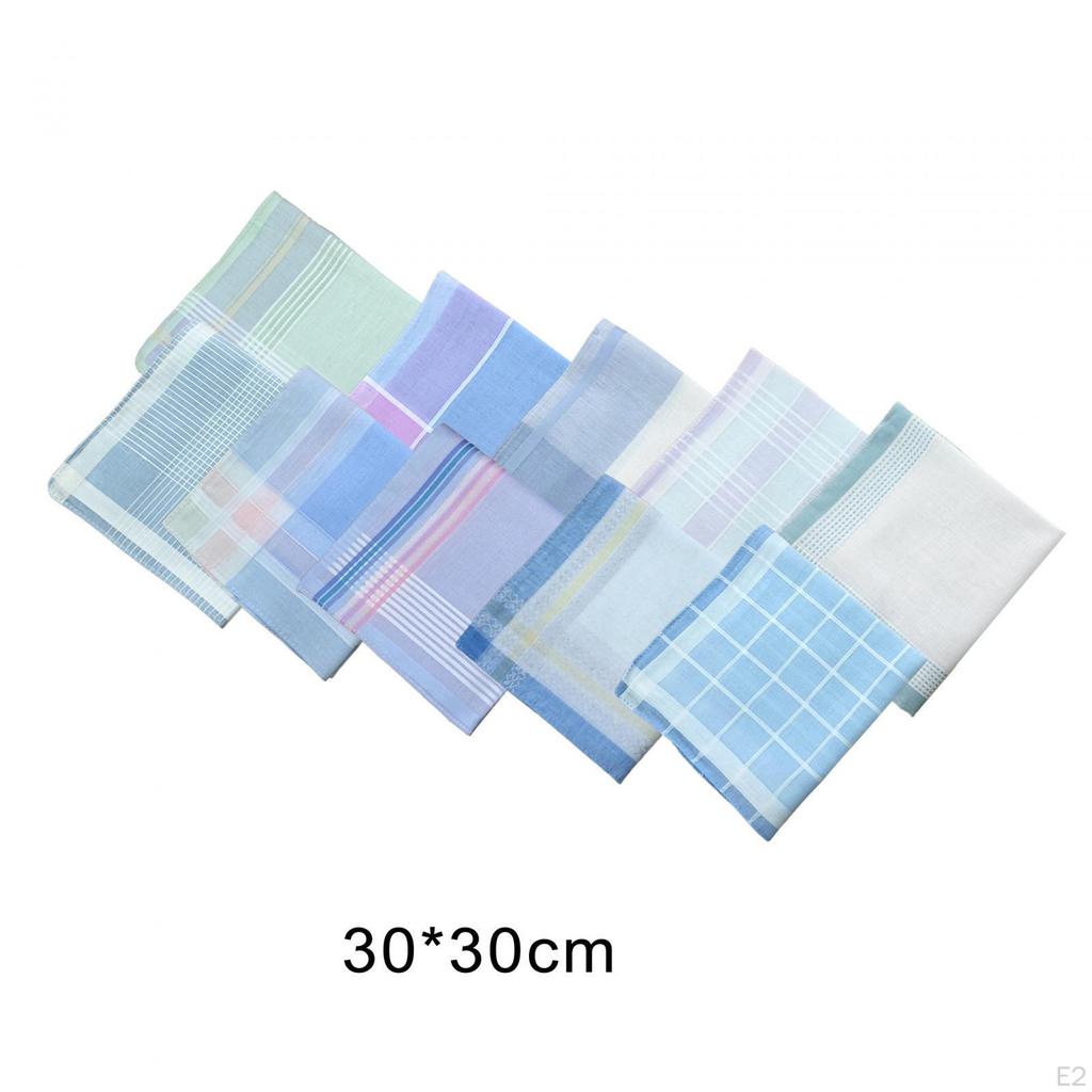 10 Pieces Handkerchiefs for Men Hankies Classic Assorted Color 30cm Kerchief Pocket Squares
