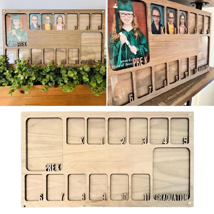 Graduation Keepsakes Personalizing Wooden School Years Picture Frame Pre-K to 12 for Kids Students Photo Display Frame