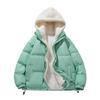 Men's Winter Lambswool Hooded Faux Two-Piece Coat - Thick Plus Velvet Cotton Couple Jacket
