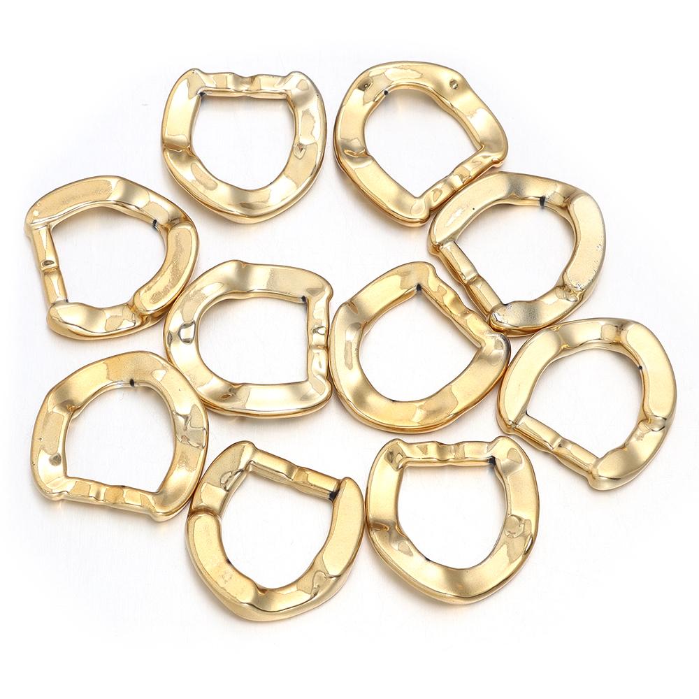 10pcs/bag Plated Acrylic Chain Tail Buckle Link Chain Connector For Jewelry Making Components Woman Handbag Parts Accessories
