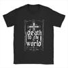 Vintage Russian Orthodox Saying Inscriptions Skull T-Shirts Men O Neck Cotton T Shirt Death To World Tee Plus Size Clothing