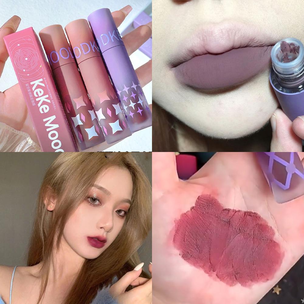 Duivenbloedrood Matte Lippenstift Waterdicht en Langhoudend Blauwe Gothic Lipgloss Sexy Punk Zwarte Lip Tint Donkere Lipcrème Make-up