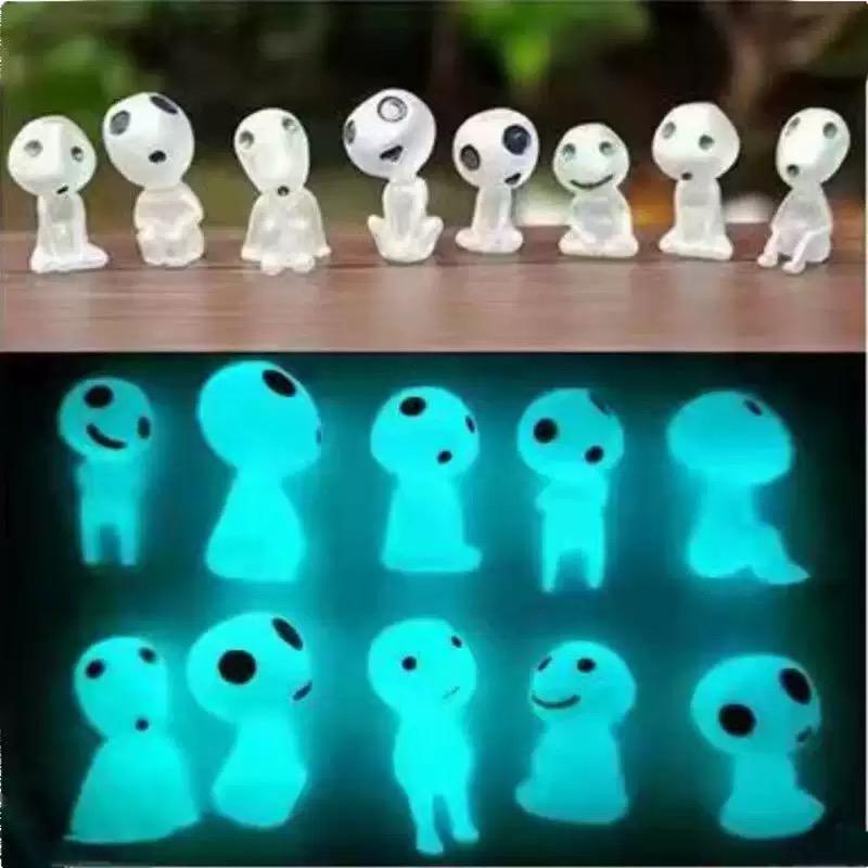 10Pcs Luminous Resin Ghost Figures, Miniature Alien Decor For Aquarium, Diy Terrarium Crafts, Halloween Outdoor Decorations