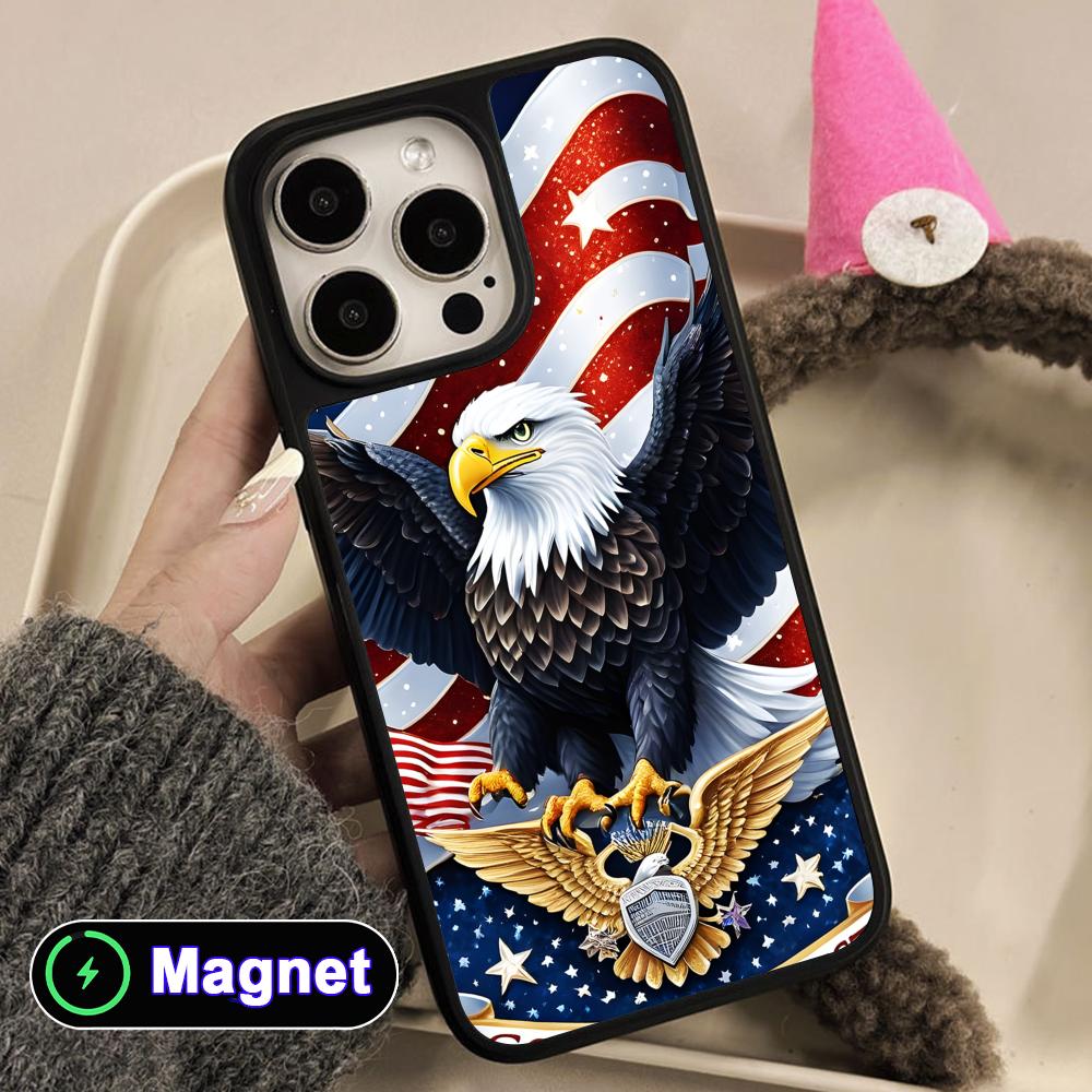 USA America Flag Matte Surface Magsafe Mobile Phone Case for iPhone 17 16 15 14 13 12 11 Air Pro Max Plus Colorful Cover
