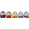 NASSIA Daruma Doll Ornament Mini 5-Piece Set Ceramic Cute Decoration Car Interior Decor Gift (Daruma