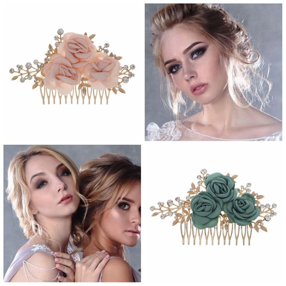 

Женская расческа для волос, украшения для волос, свадебный головной убор, заколка для невесты с цветком, заколка для волос