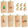 Christmas Gift Bags with Stickers - 24 Sets Advent Calendar Candy Paper Bags