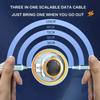 3 In 1 5A Super Fast Charging Data Cable Suitable For  iPhone Huawei Samsung Xiaomi Poco Mobile Phone Telescopic Charging Cable