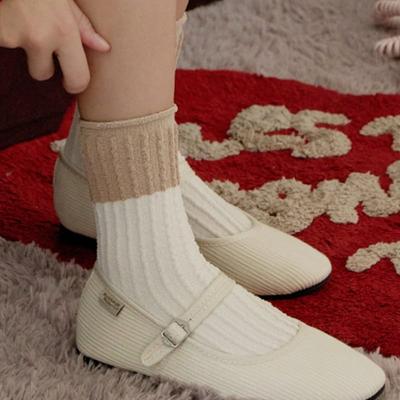 Biarritz Socks Bagel Microfiber Roll Top Color Block Socks 5 Colors