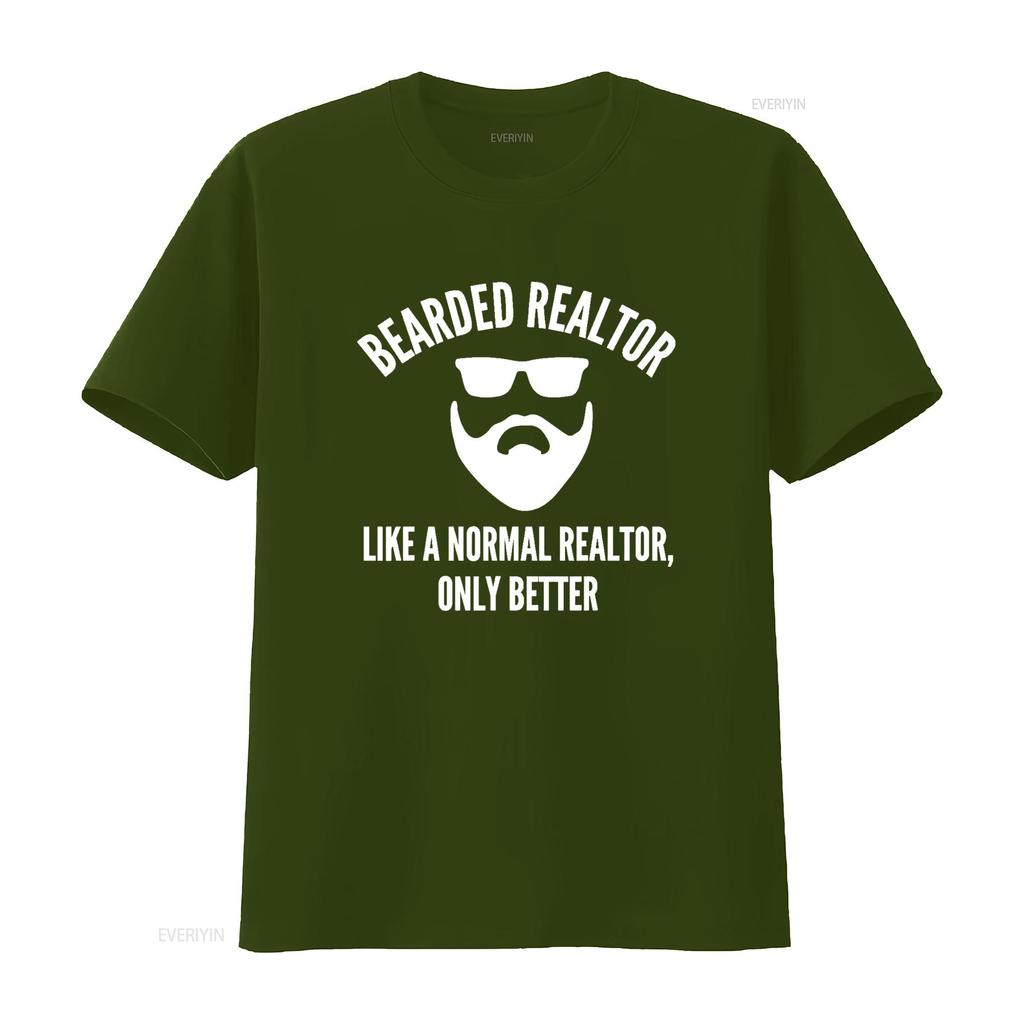 Bearded Realtor Definition Funny Male Real Estate Agent T Shirt vintage Washed Breathable Stylish Top For Everyday Wear Casual