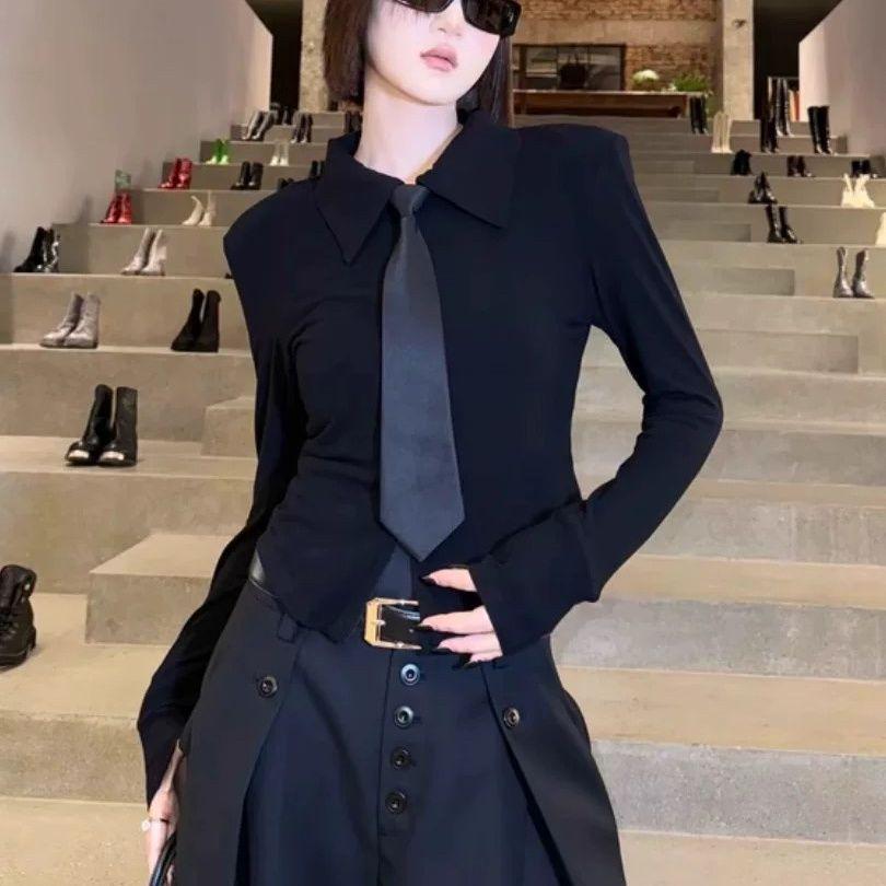 

Chic Autumn Women s Two-Piece: Slim Lapel Top & Wide-Leg Pants Extra Large
