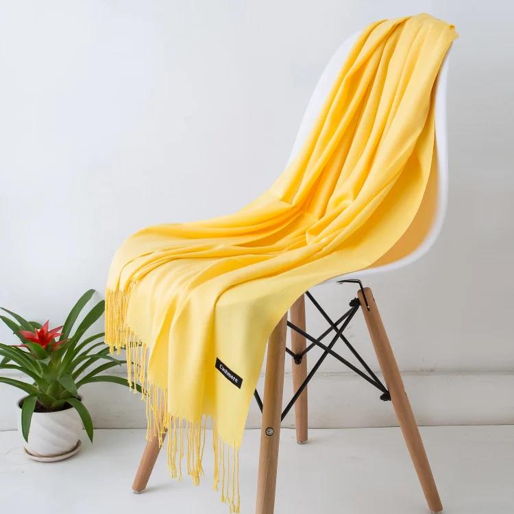 Desgine Brand Solid Women Cashmere Scarf Autumn Winter Warm Shawls Wraps 2025Men's Pashmina Tassels Scarves Female Foulard Mujer