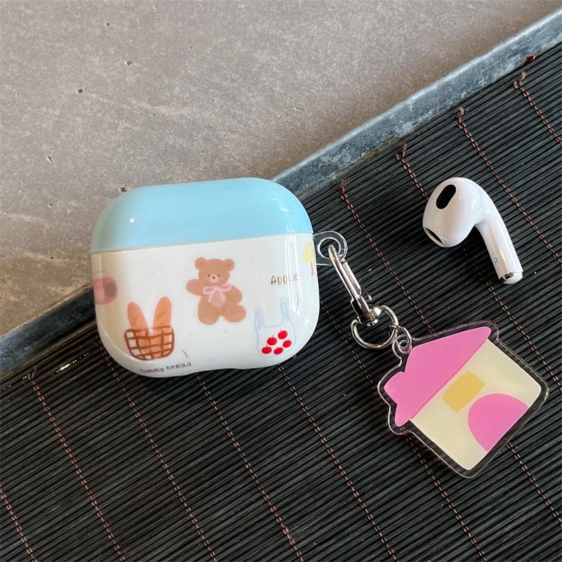 Korean style INS Cute Bear compatible with AirPods Gen 1 protective covers, Gen 2 Gen 1 Pro 1 Apple Bluetooth earphone cases