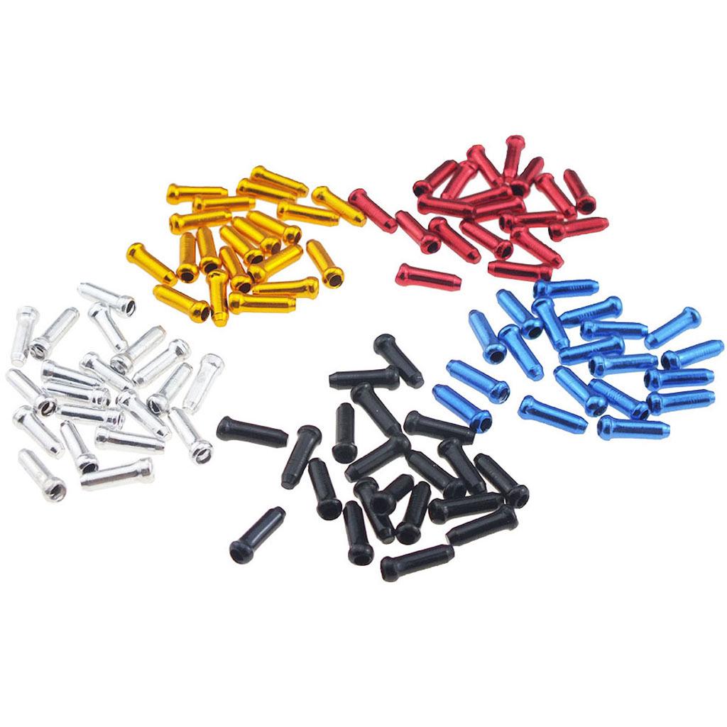 

Multicolor Aluminum Bicycle Cable Core End Caps - 50/100 Pack 5 Colors Mixed - 50 pcs/pack