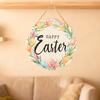 Yousheng Happy Easter Spring Wooden Hanging Decoration Farmhouse Rustic Holiday Easter Party Front Door Wall Hanging Sign Hanger Ornament Pendant