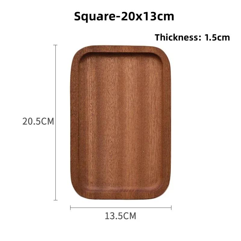 

Круглая овальная тарелка для десерта из цельного дерева, поднос для чая и кофе, винтажные домашние блюда для завтрака, хлеба, декоративные тарелки для еды, подносы для блюд L