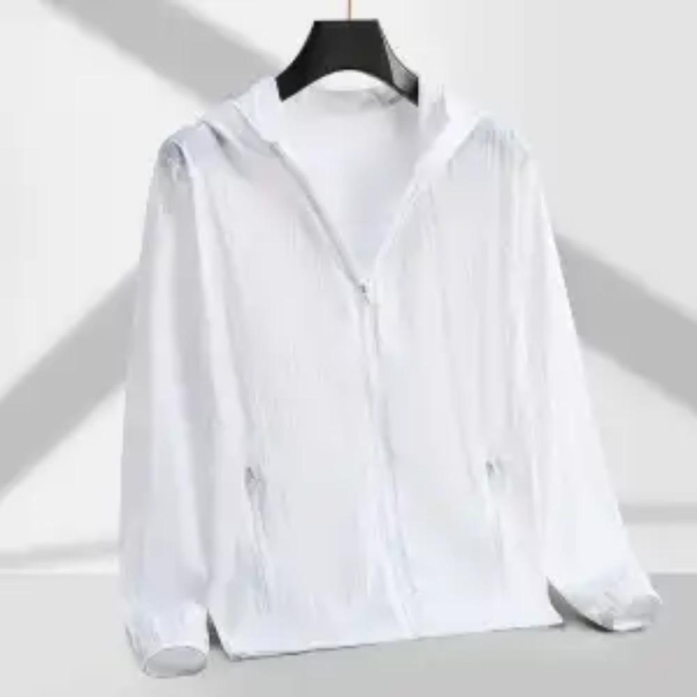 Sunscreen Clothing Men Women UV Resistant Short Solid Print Zipper Pockets Hood Breathable Loose Summer Skin Clothing Thin Coat