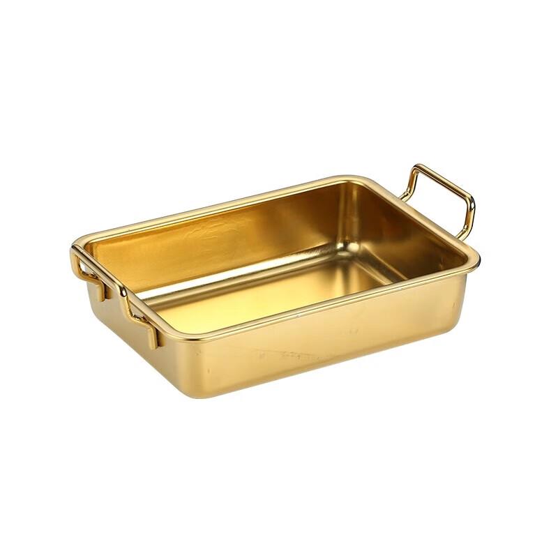 Korean Style Gold 304 Stainless Steel Snack & Dessert Plate