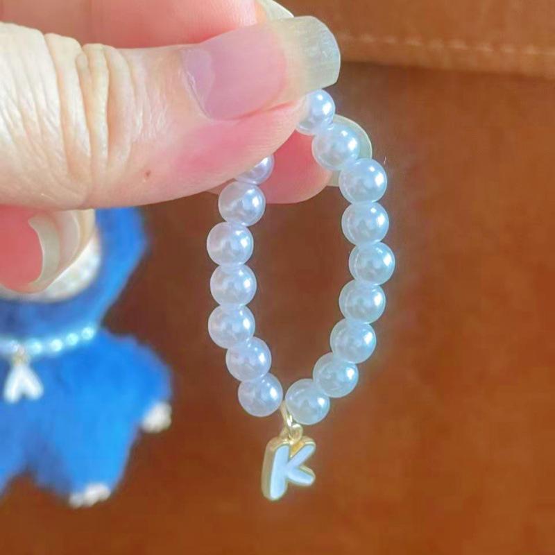 Mini Labubu 4th Gen Pearl Necklace with 26 Letter Pendant and Pendant Accessories for Doll Clothes
