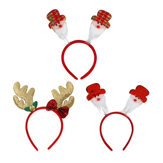 Christmas Hairband for Adults Kids Festive Hair Accessory Santa Claus Snowman Hairband for All Ages Xmas Parties Dress-up