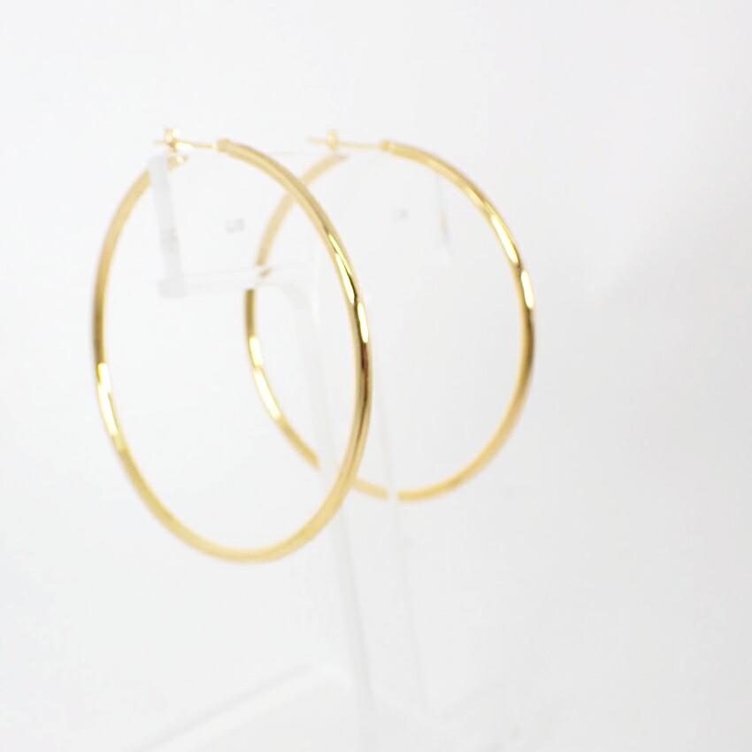 [Used] K18YG Hoop Earrings/j59-4