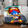 1pc Sonic Flannel Throw Blanket HD Printed Lightweight Soft Warm All Season Blanket for Sofa, Bed, Travel, Camping Machine Washable