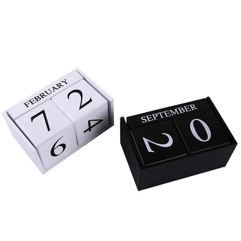 Calendario decorativo nordico bianco nero in legno semplice fai-da-te blocchi di legno decorazione per la casa
