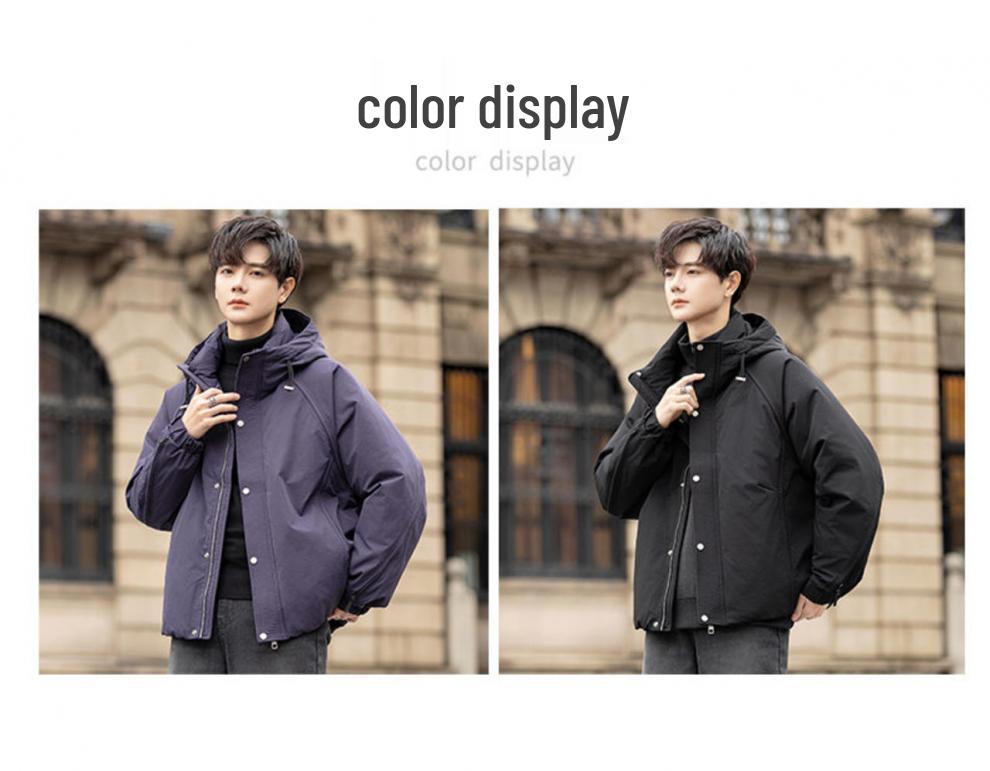 Men's 2025 Hooded Loose Fit Thick Winter Down Jacket - 90% Down, Model 2551