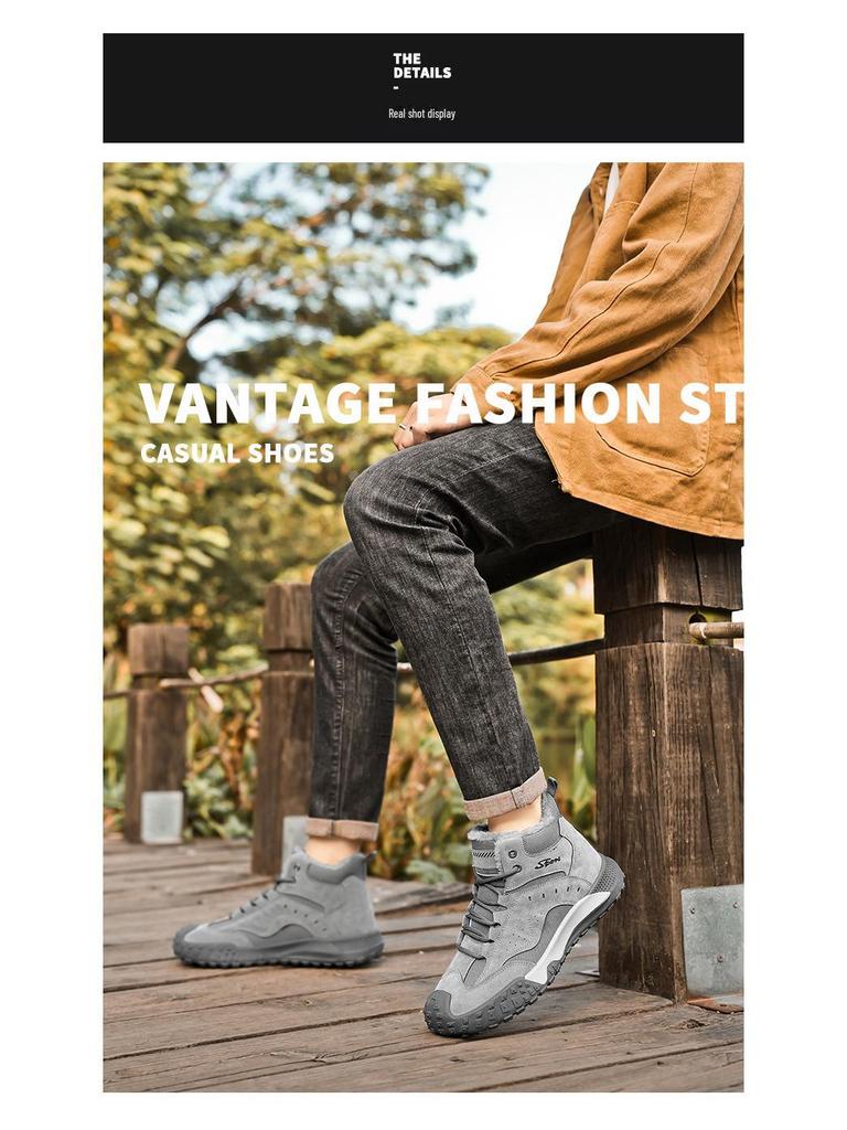Winter High-Top Plush Work Shoes: Durable, Anti-Smash, Fashionable Outdoor Footwear