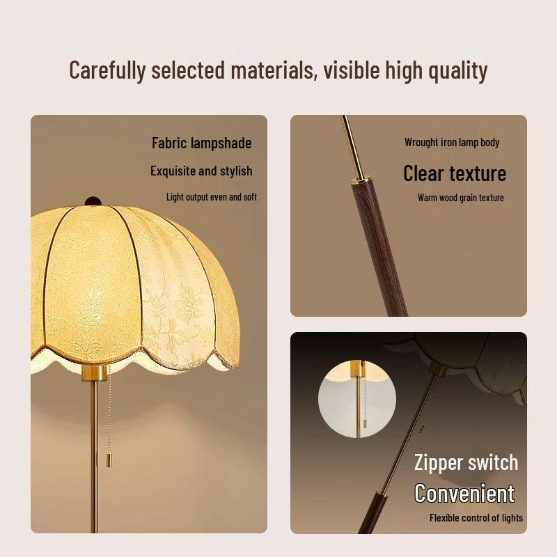Retro Vintage Floor Lamp - Minimalist Design for Living Room, Sofa, or Bedroom; Offers Decorative Atmosphere and Eye Protection.