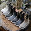 New Brown Rain Shoes Men's Shuoxi Waterproof Overshoes Outdoor Waterproof Shoes Wear-resistant Wading Rain Boots Takeaway Rubber Shoes