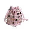 Bag summer 2025 new European and American fashion rivet shoulder bag women's versatile crossbody punk feng shui bucket bag pu