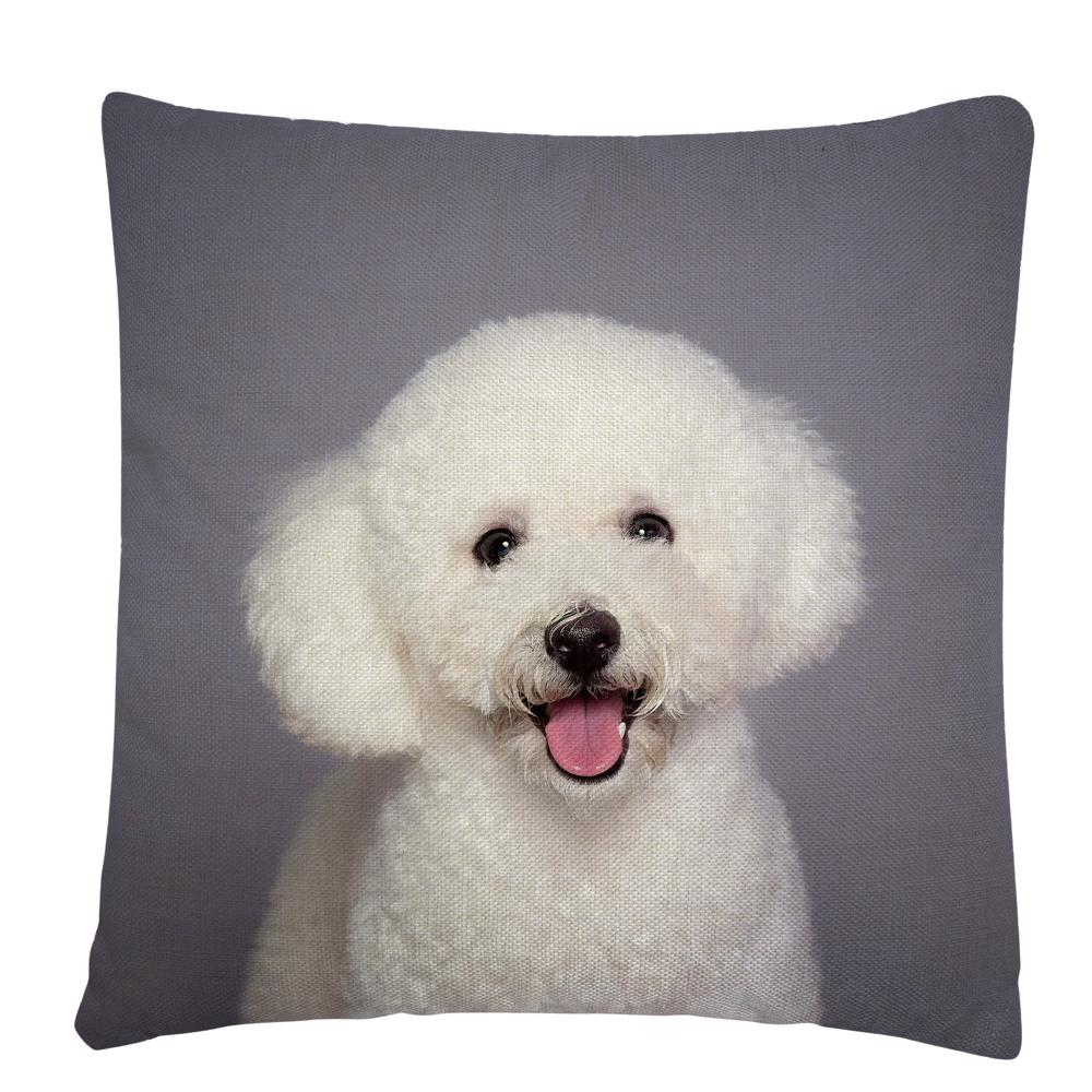 Kissenbezug mit Welpen-/Hunde-Kunstfoto-Muster, Polyester, Kissenbezug, Heim-Sofa-Auto-Dekor