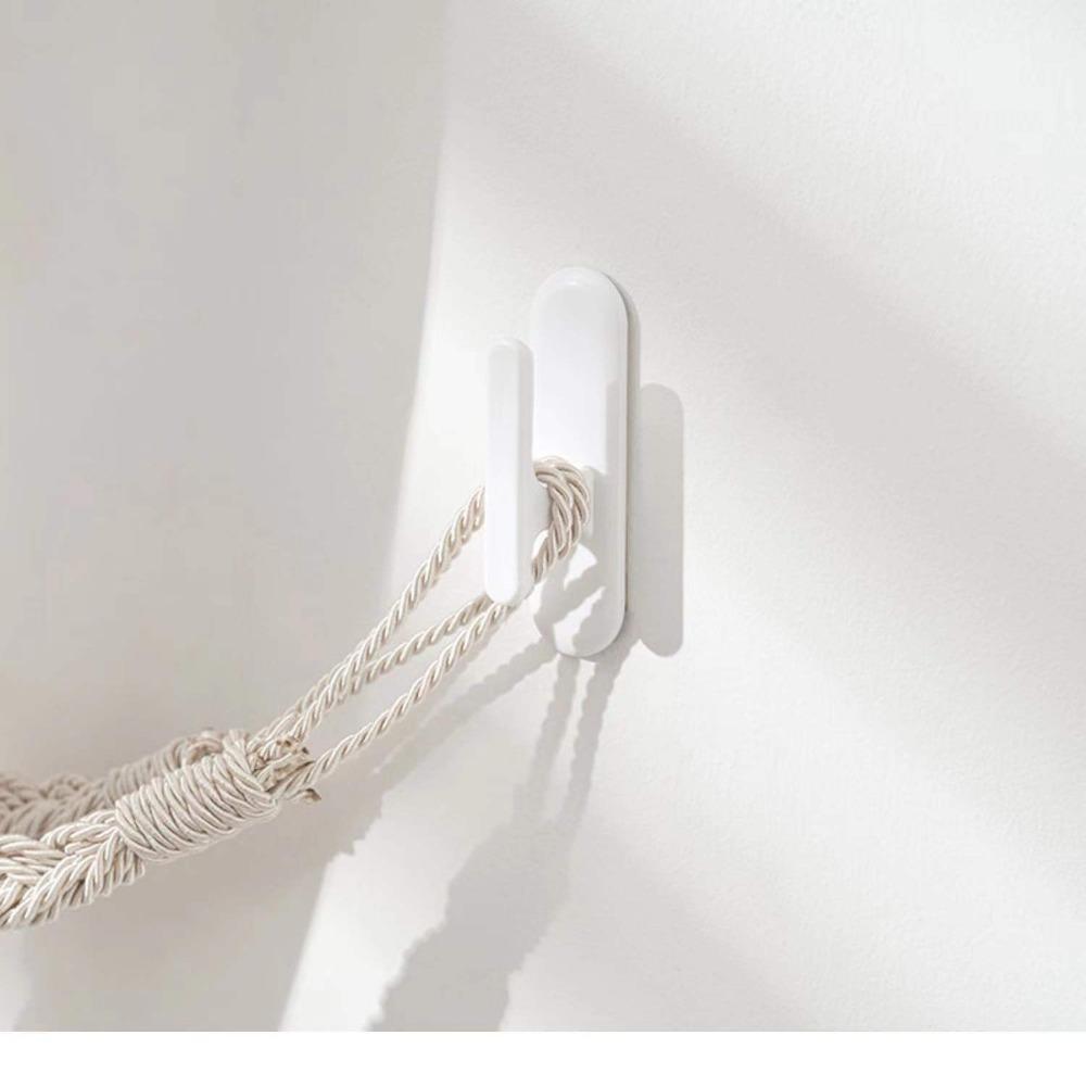 White Adhesive Hook Plastic Blind Cord Holders No Hole Punching Curtain Hooks  Office